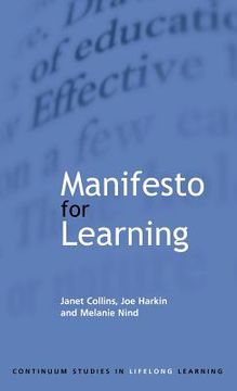 portada manifesto for learning (en Inglés)