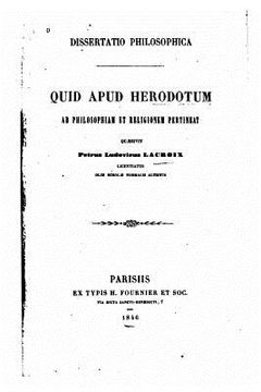 portada Quid apud Herodotum, ad philosophiam et religionem partineat (en Latin)