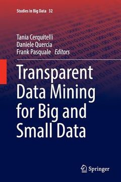 portada Transparent Data Mining for Big and Small Data (en Inglés)
