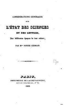 portada Considérations générales sur l'état des sciences et des lettres (in English)