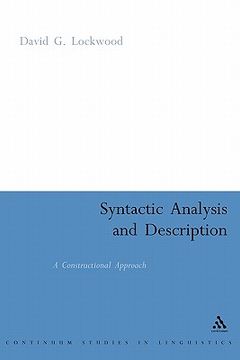portada syntactic analysis and description: a constructional approach (in English)