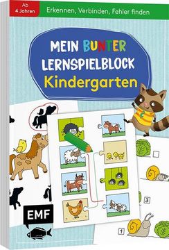 portada Mein Bunter Lernspielblock - Kindergarten: Erkennen, Verbinden, Fehler Finden (en Alemán)