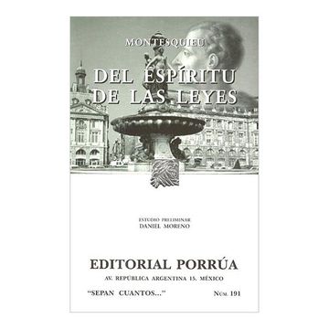 portada Del Espiritu de las Leyes / sc 191 (in Spanish)