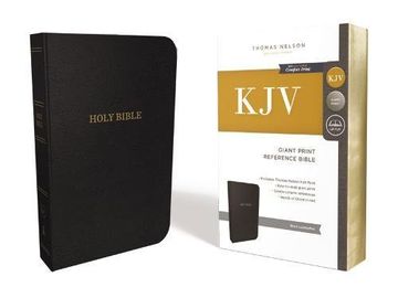 portada KJV, Deluxe Reference Bible, Giant Print, Imitation Leather, Black, Red Letter Edition, Comfort Print (en Inglés)