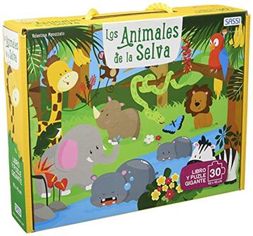 portada Los Animales de la Selva. 30 Piezas. Con Puzzle Edic. Ilustrado (Español) (Puzle Gigante y Libro) (in Spanish)