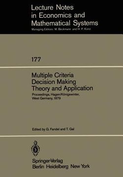 portada multiple criteria decision making theory and application: proceedings of the third conference hagen/k nigswinter, west germany, august 20 24, 1979 (in English)