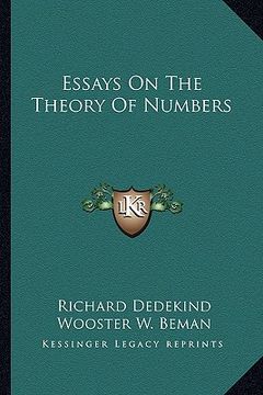 portada essays on the theory of numbers (en Inglés)