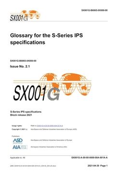 portada SX001G, Glossary for the S-Series IPS specifications, Issue 3.0: S-Series 2021 block release (en Inglés)