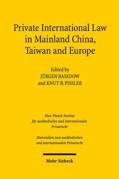 portada Private International Law in Mainland China, Taiwan and Europe (en Inglés)
