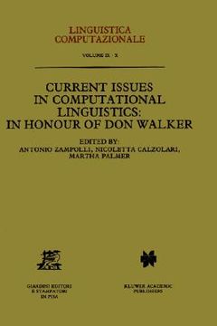 portada current issues in computational linguistics: in honour of don walker (en Inglés)