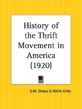 portada history of the thrift movement in america (in English)