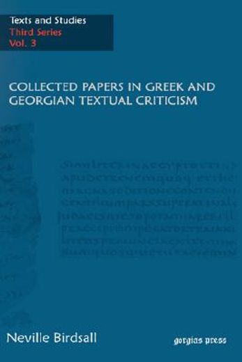 collected papers in greek and georgian textual criticism