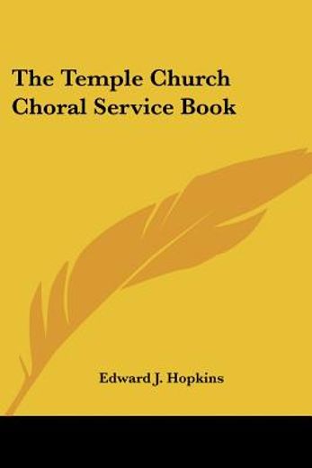 the temple church choral service book