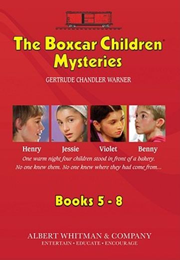 the boxcar children mysteries,mike´s mystery, blue bay mystery, the woodshed mystery, & the lighthouse mystery (in English)