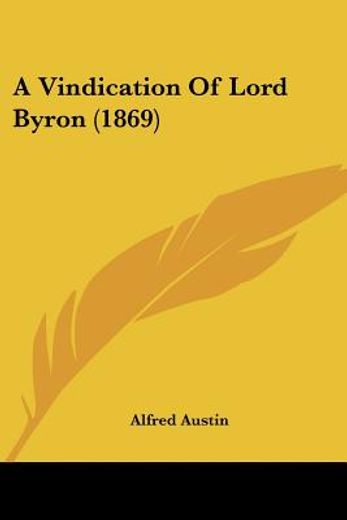 a vindication of lord byron (1869)