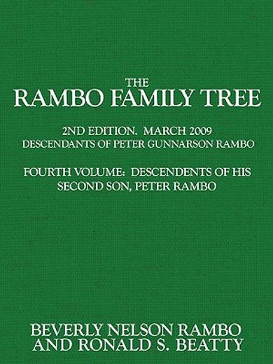rambo family tree,descendants of peter gunnarson rambo. descendants of his second son, peter rambo (en Inglés)