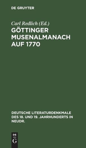 Gã Â¶Ttinger Musenalmanach auf 1770 (German Edition) [Hardcover ] (en Alemán)