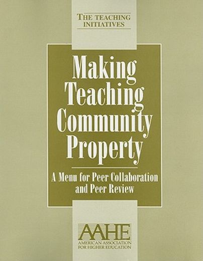 making teaching community property,a menu for peer collaboration and peer review