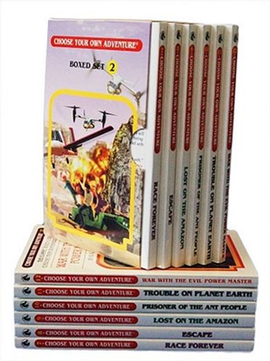 choose your own adventure set 2,race forever / escape / lost on the amazon / prisoner of the ant people / trouble on planet earth / (in English)
