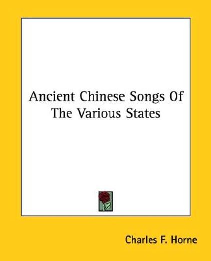 ancient chinese songs of the various states