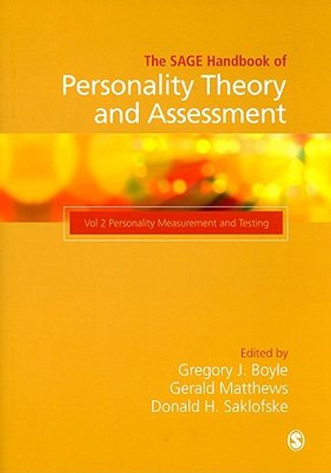 The Sage Handbook of Personality Theory and Assessment, Volume 2: Personality Measurement and Testing (in English)
