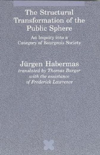 structural transformation of the public sphere,an inquiry into a category of bourgeois society