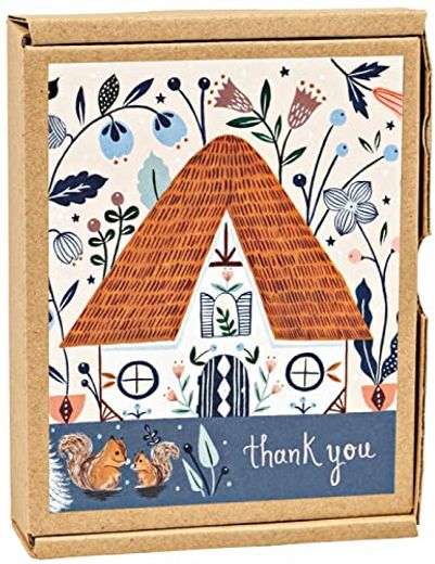 Cozy Cabin Thank you Greenthanks Notecards (in English)