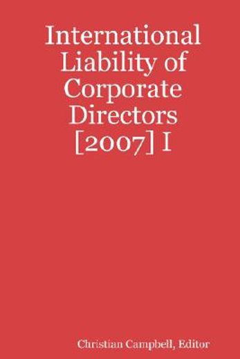 international liability of corporate directors [2007] i
