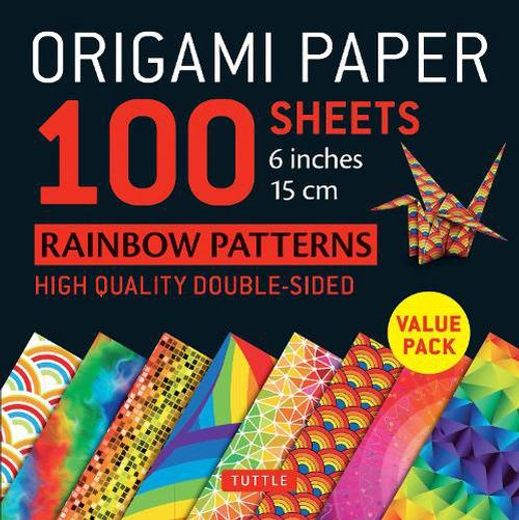 Origami Paper 100 Sheets Rainbow Patterns 6" (15 cm) (en Inglés)