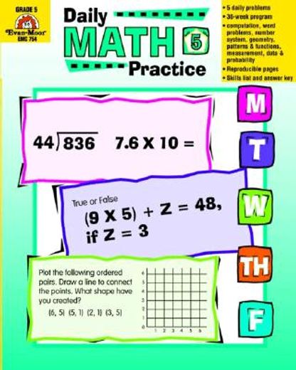 daily math practice, grade 5 (en Inglés)