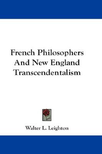 french philosophers and new england transcendentalism