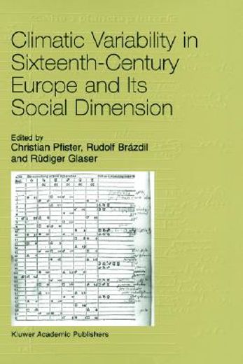 climatic variability in sixteenth-century europe and its social dimension (en Inglés)