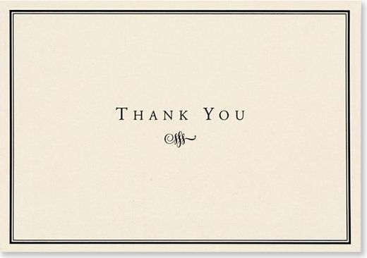 black and cream thank you notes