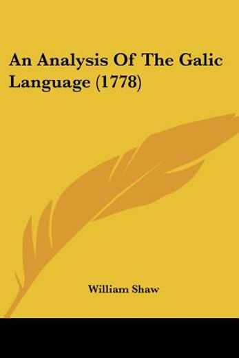an analysis of the galic language (1778)
