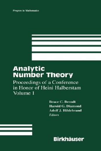 analytic number theory:the halberstam festschrift 1 (en Inglés)