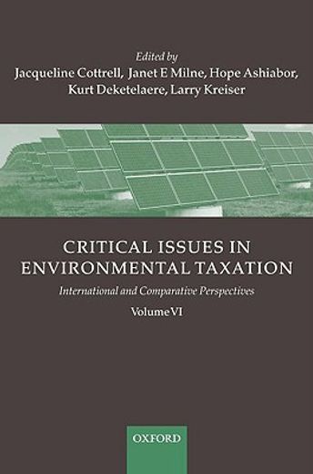 critical issues in environmental taxation,international and comparative perspectives