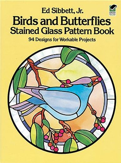 birds and butterflies stained glass pattern book (en Inglés)