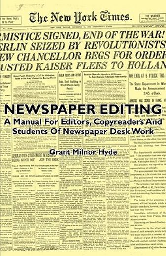 newspaper editing - a manual for editors