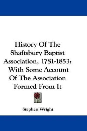 history of the shaftsbury baptist associ