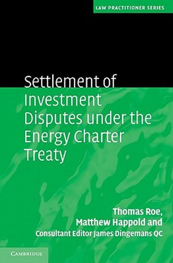 settlement of investment disputes under the energy charter treaty