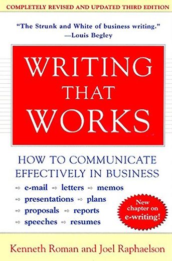 Writing That Works; How to Communicate Effectively in Business (en Inglés)