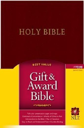 holy bible,new living translation, burgundy leather, gift and award edition (en Inglés)