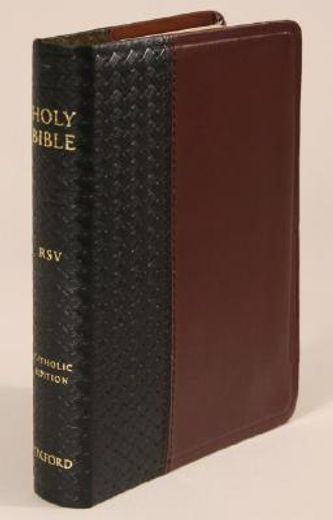 the holy bible,revised standard version catholic edition black/burgundy, bonded leather basketweave (en Inglés)