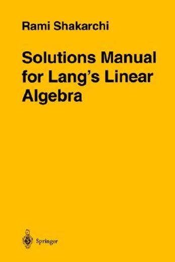 lang`s linear algebra