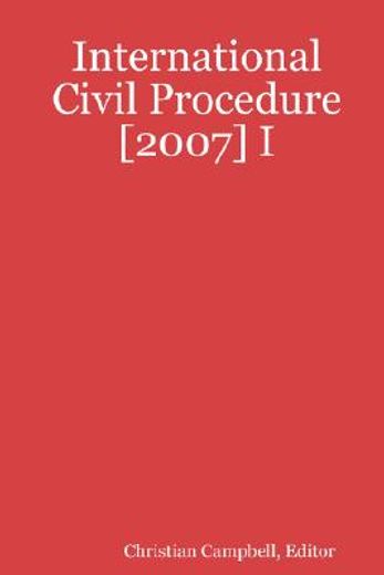 international civil procedure [2007] i