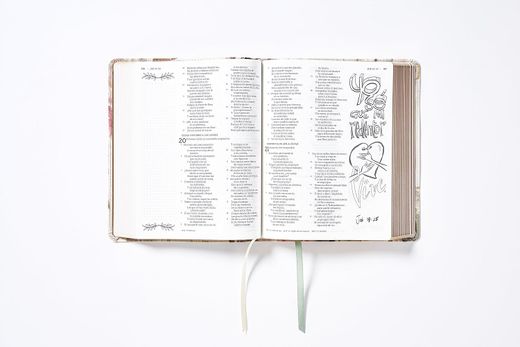 Nbla, Biblia Edición Artística Ilustrada, Leathersoft, Multicolor/Crema, Palabras de Jesús en Rojo