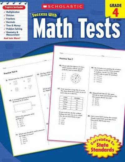 scholastic success with math tests, grade 4
