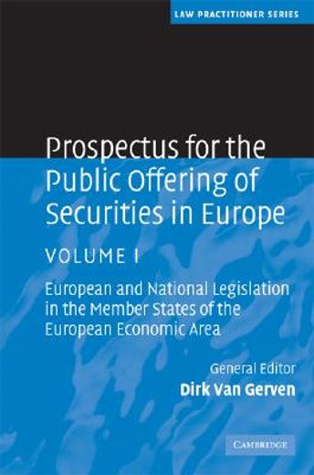 prospectus for the public offering of securities in europe,european and national legislation in the member states of the european economic area