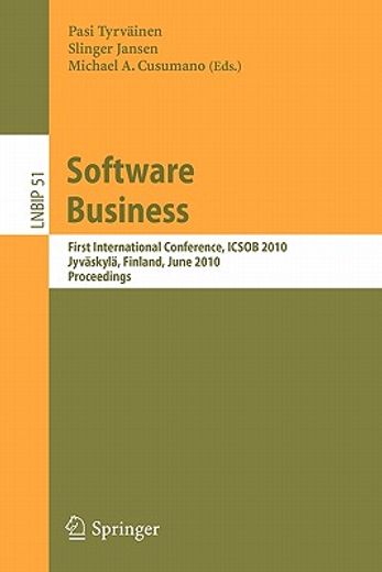 software business,first international conference, icsob 2010, jyvaskyla, finland, june 21-23, 2010, proceedings