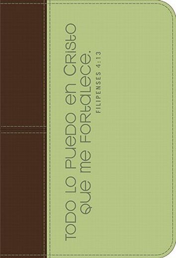 filipenses 4:13 large lime green/brown bible cover
